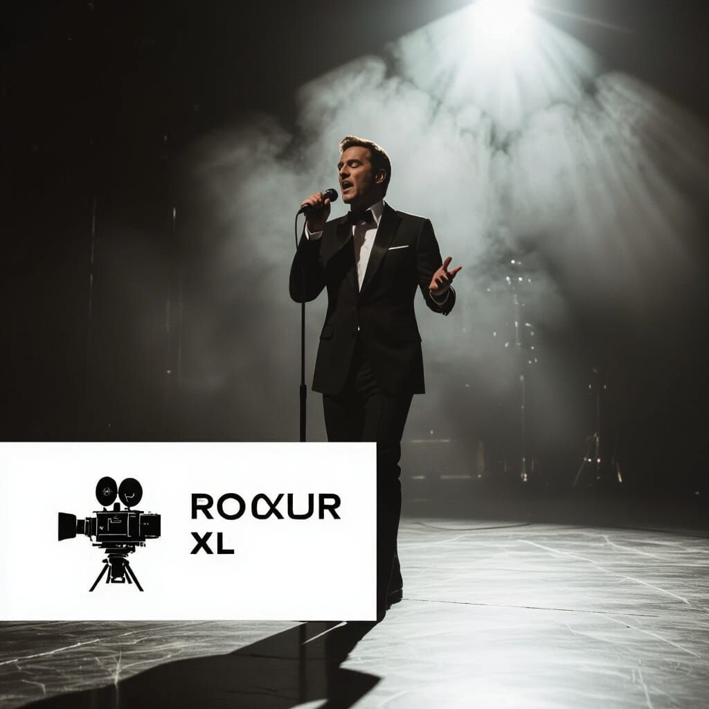 Passionate Singer in a Cinematic Film Still