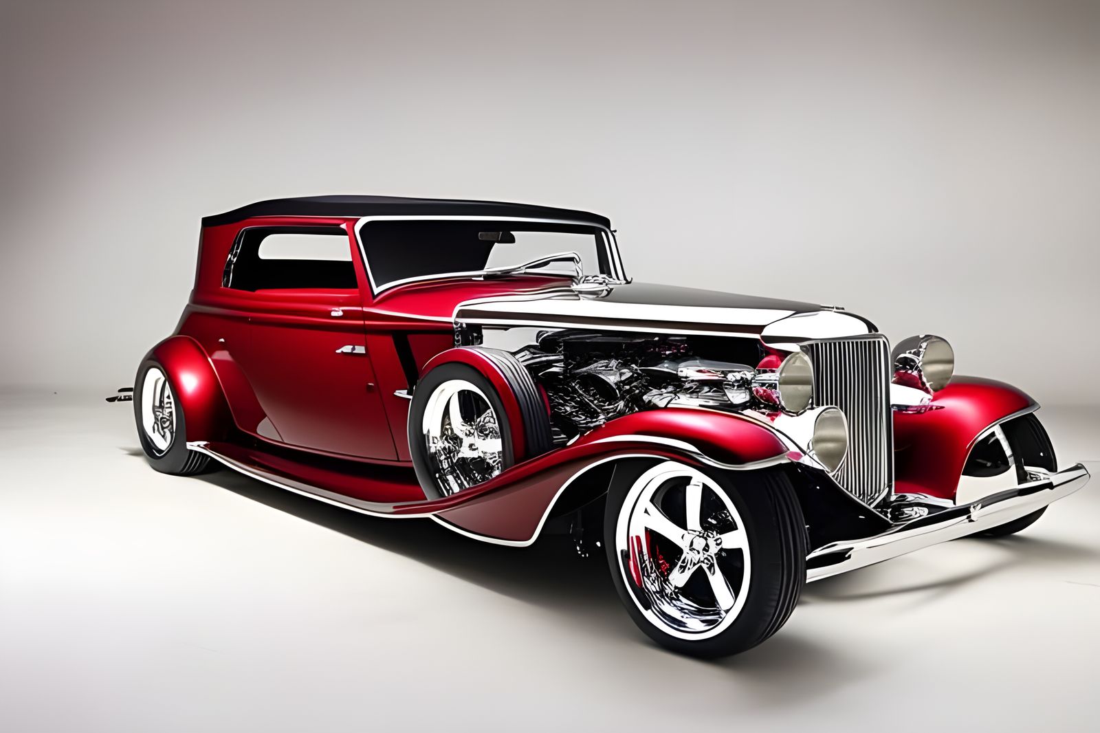 Candy Red 1982 Lowrider Concept Car with Flames