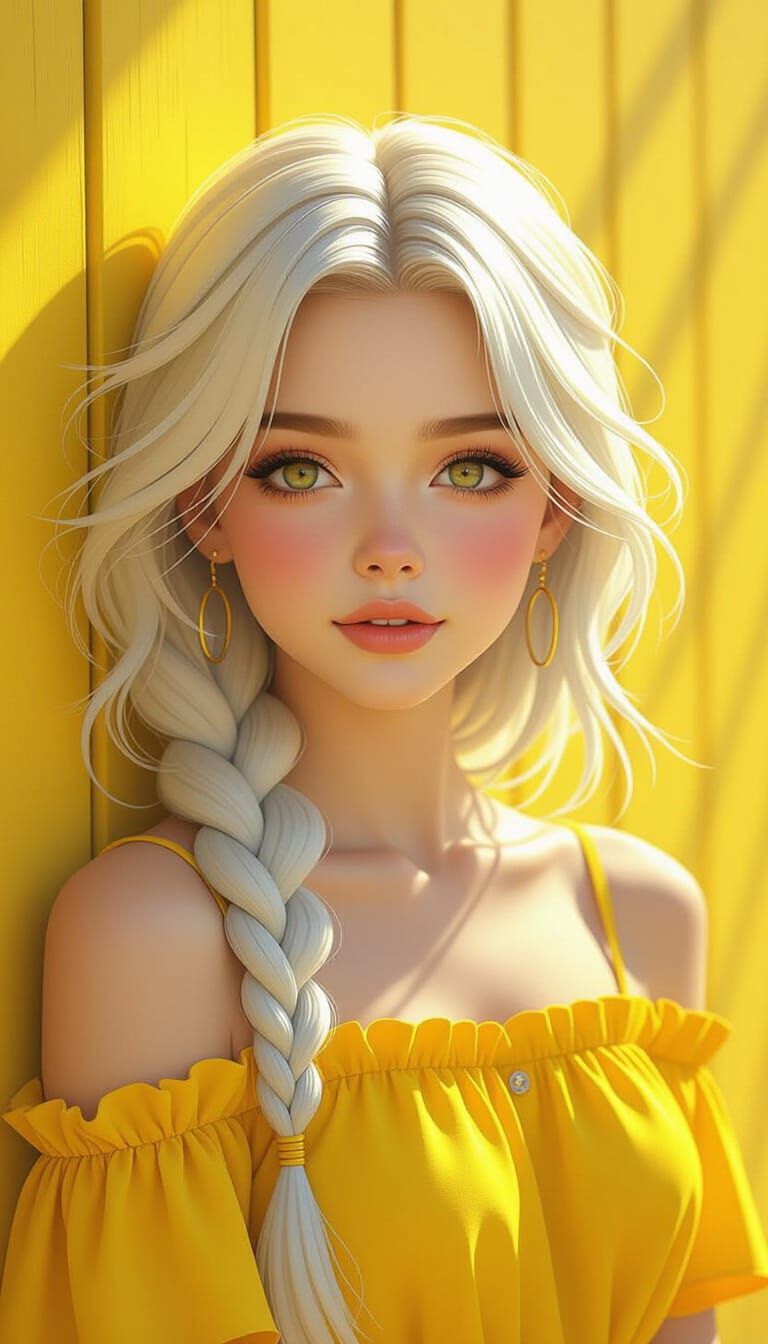 Young Girl in Yellow: Hyperdetailed Portrait