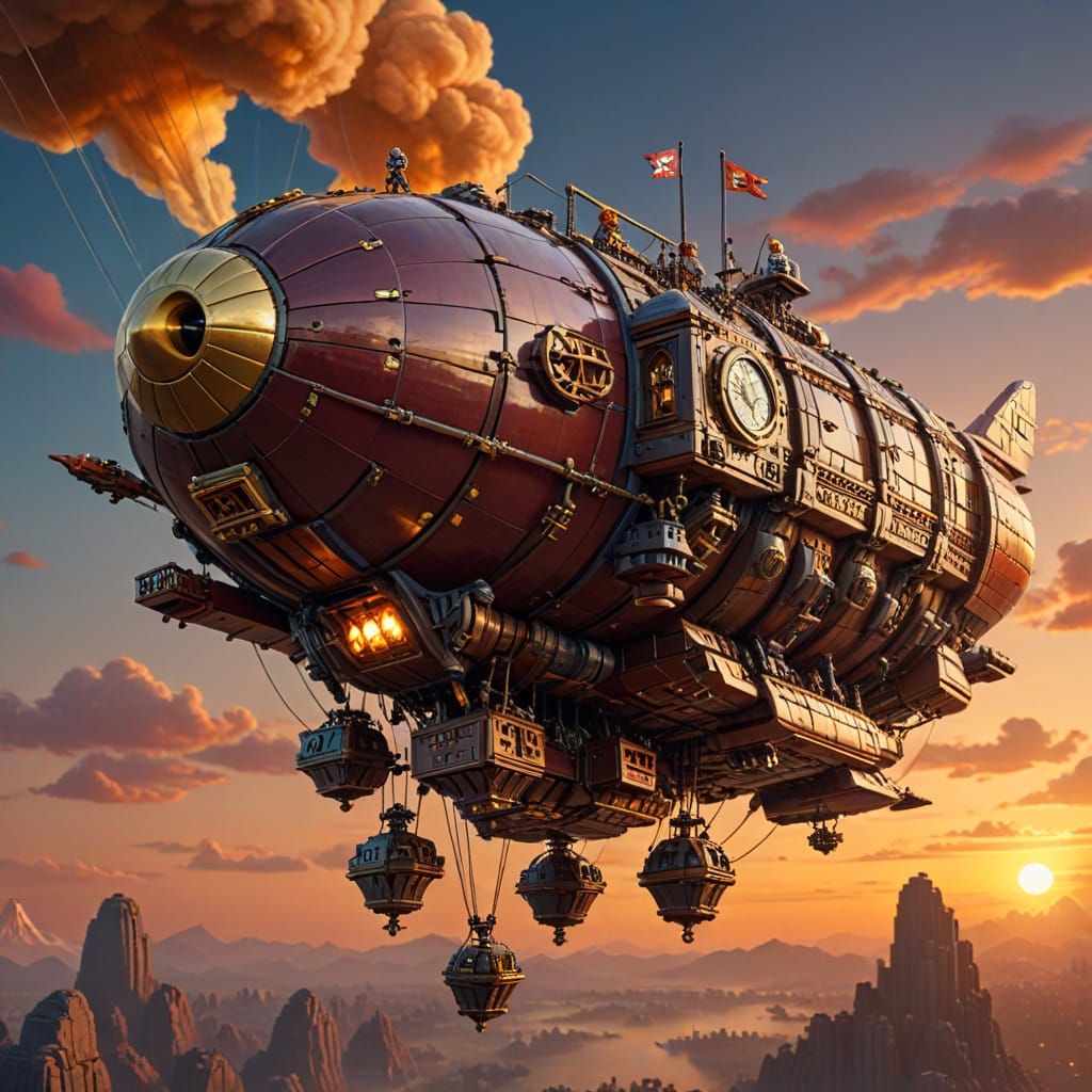 Lego He-Man Airship in Steampunk Style