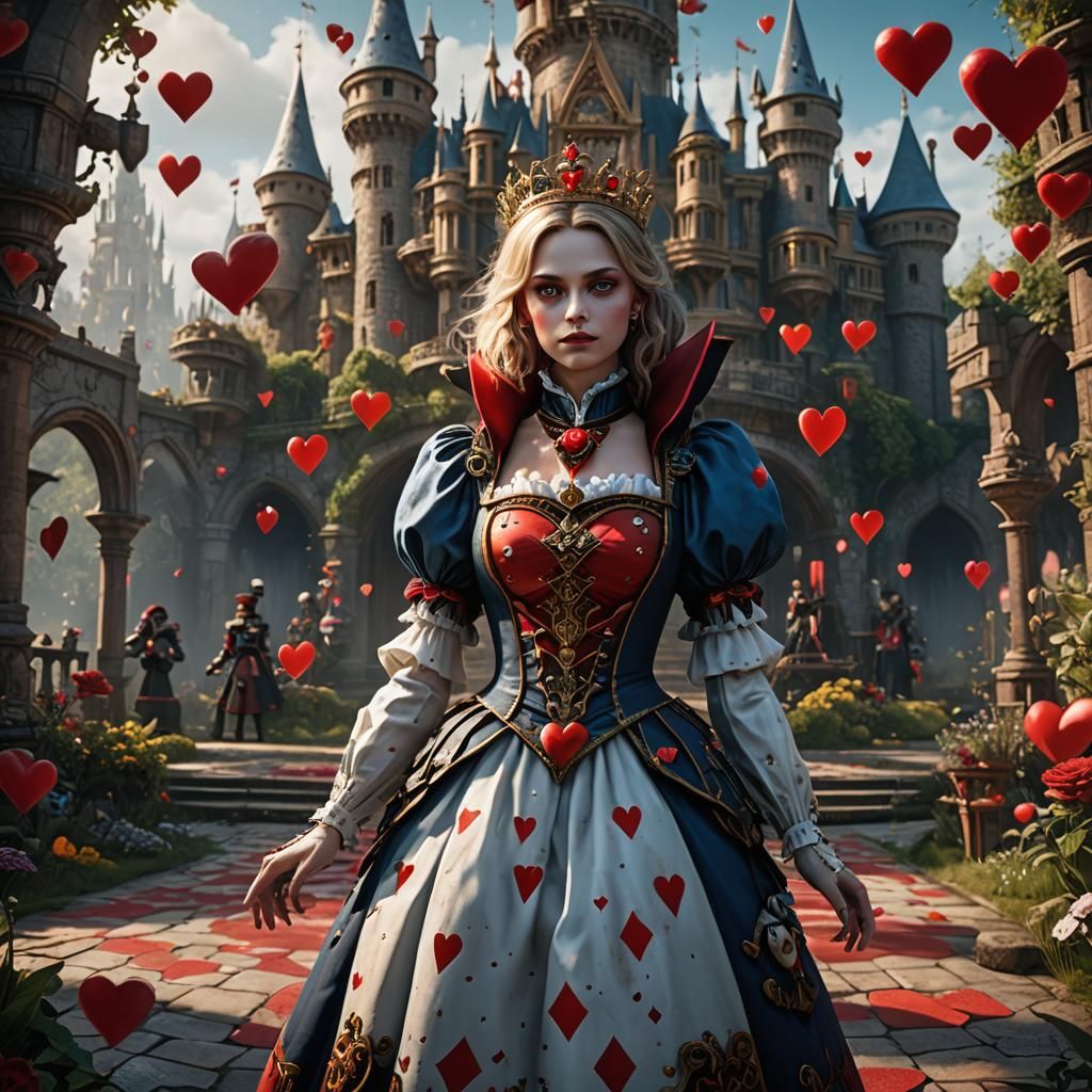 Alice and the Queen of Hearts: Detailed Matte Painting