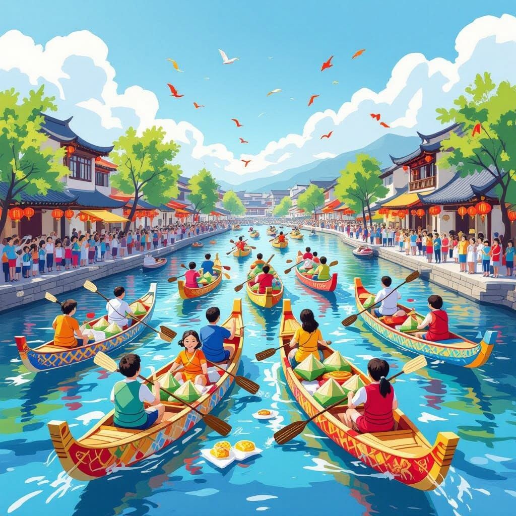Joyful Dragon Boat Festival Celebration