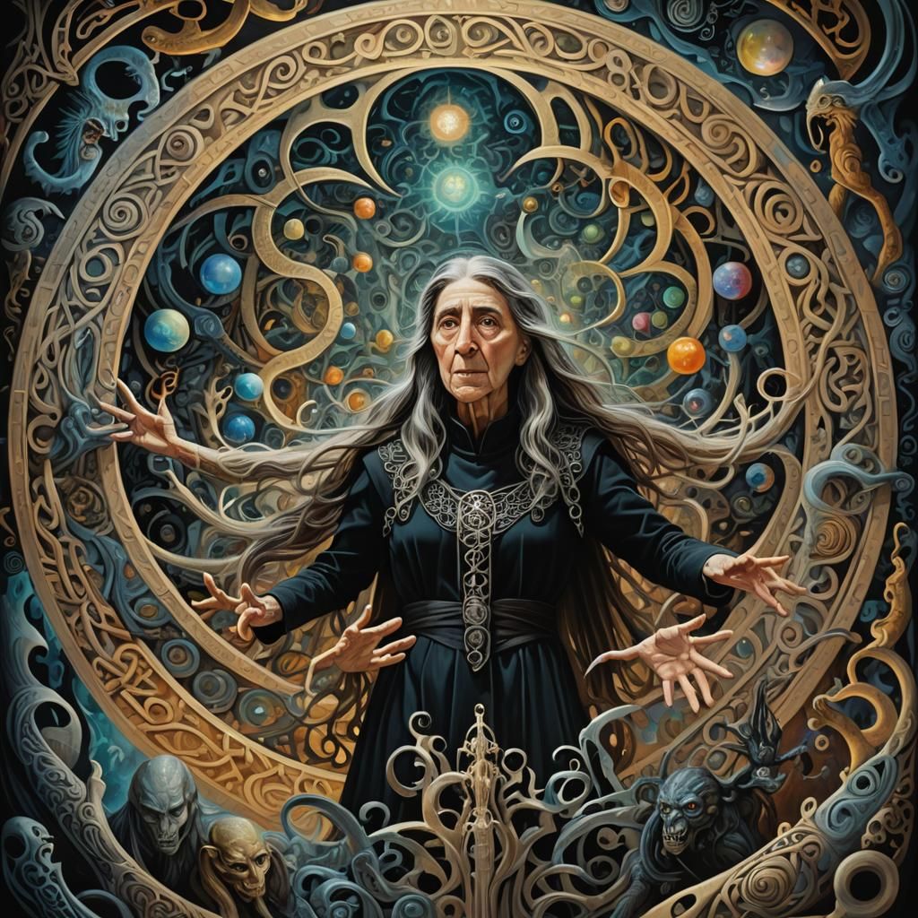 Margaret Hamilton in Mythological Vortex: Digital Art