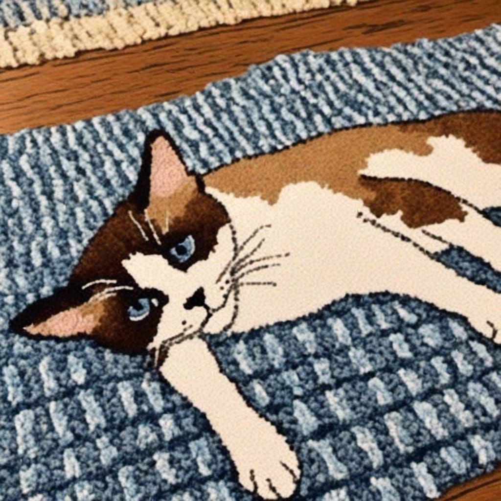 Pointillist Art: Sunlight on a Blue Rug
