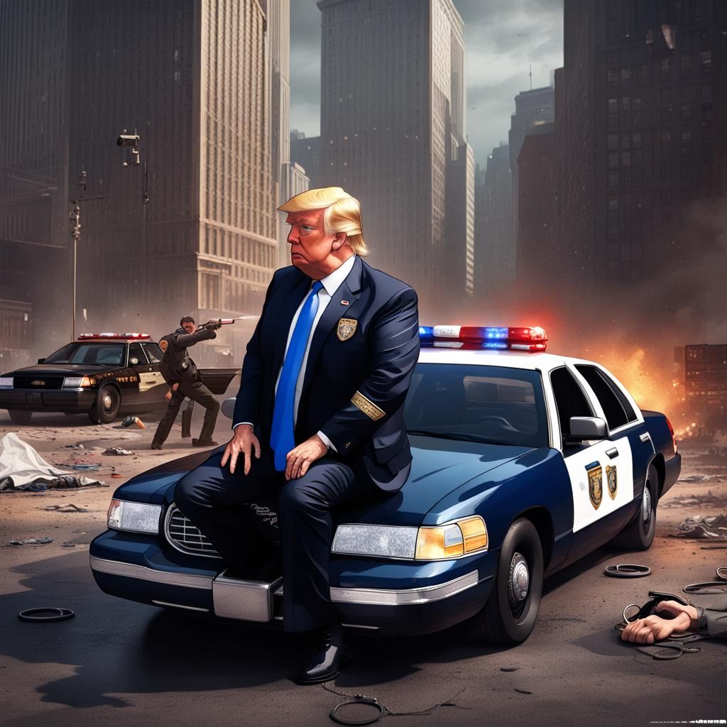 Donald Trump Arrested: Detailed Matte Painting
