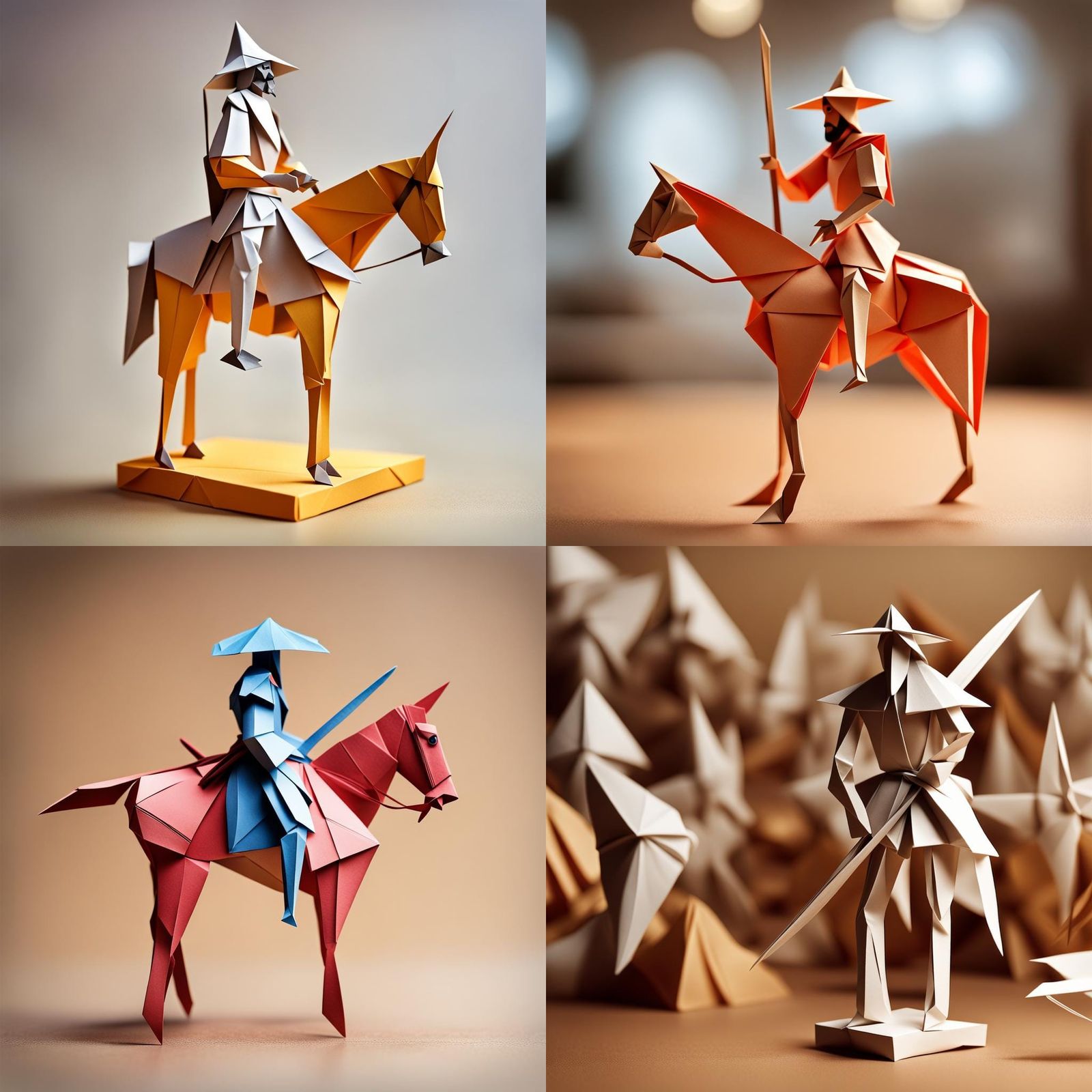 Don Quixote as Origami Papercraft