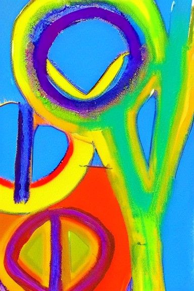 Vivid Colorful Peace and Love Art