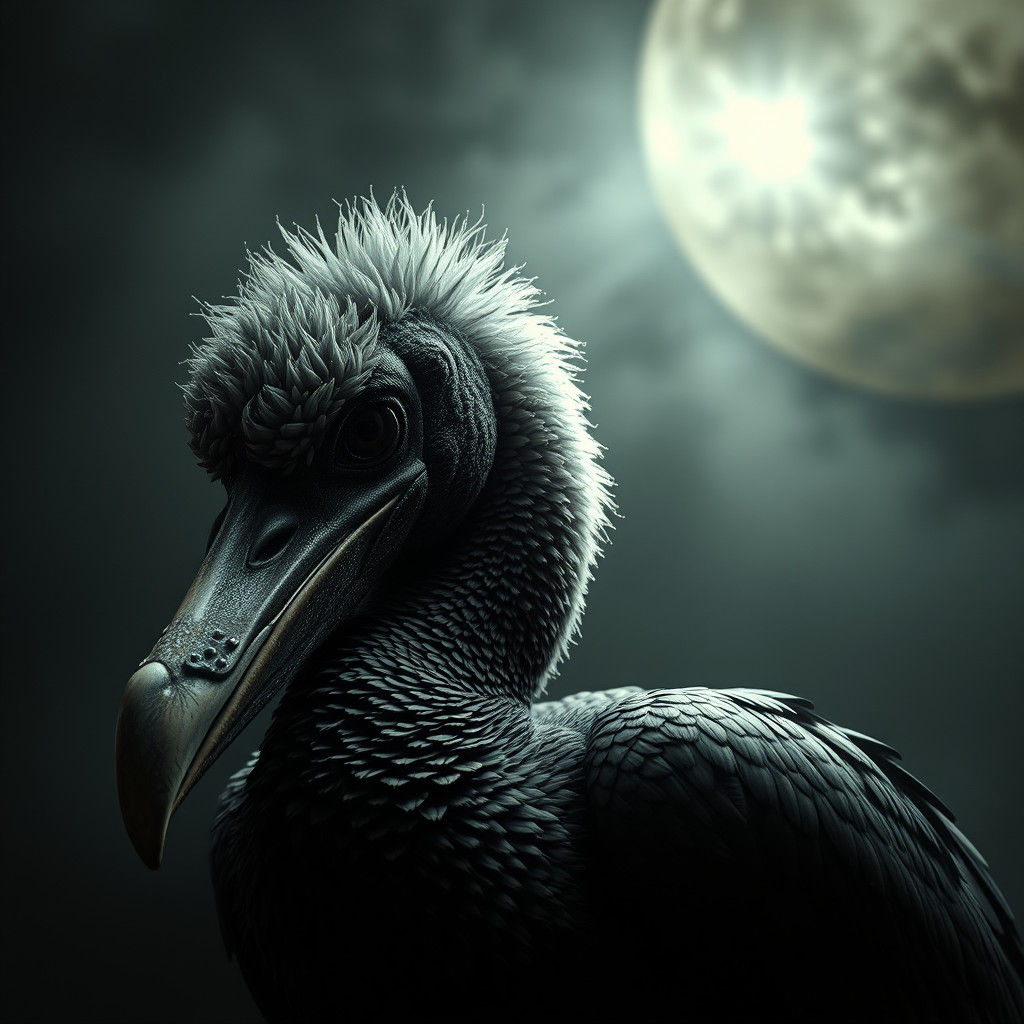 Hyperrealistic Dodo Bird in Dramatic Atmospheric Lighting
