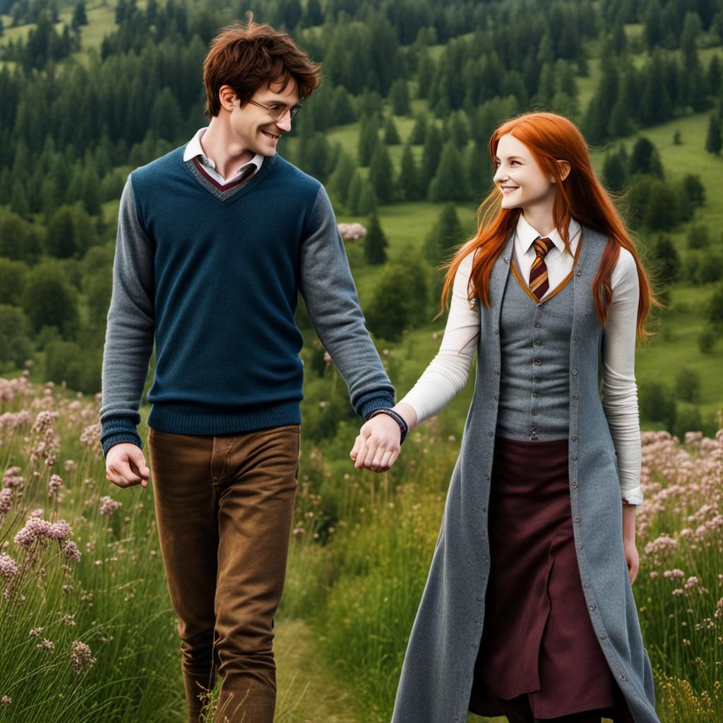 Harry and Ginny at Hogwarts: A Happy Moment
