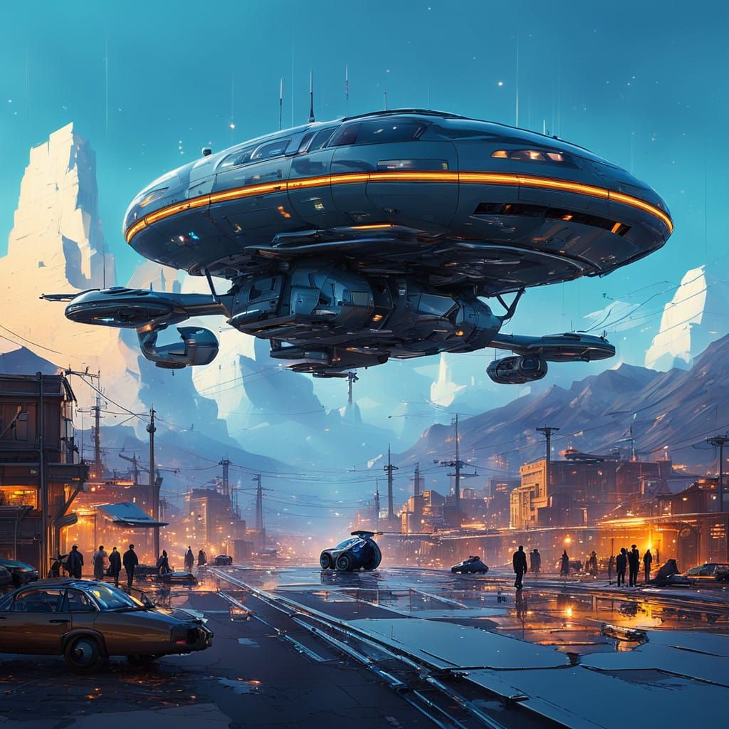 Futuristic Metropolis in Ethereal Light