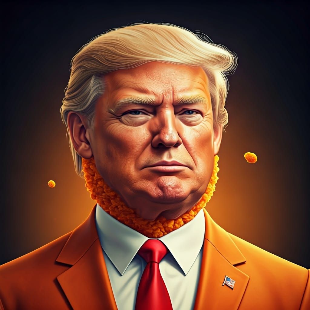 Donald Trump as Taco Cheeto: Hyperrealistic Caricature