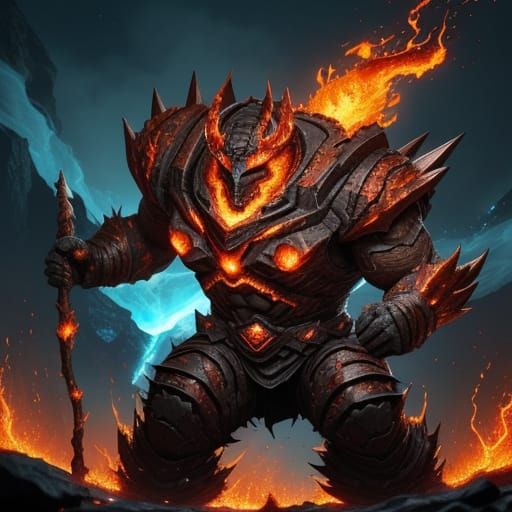 Lava Golem: The Living Volcano Warlord