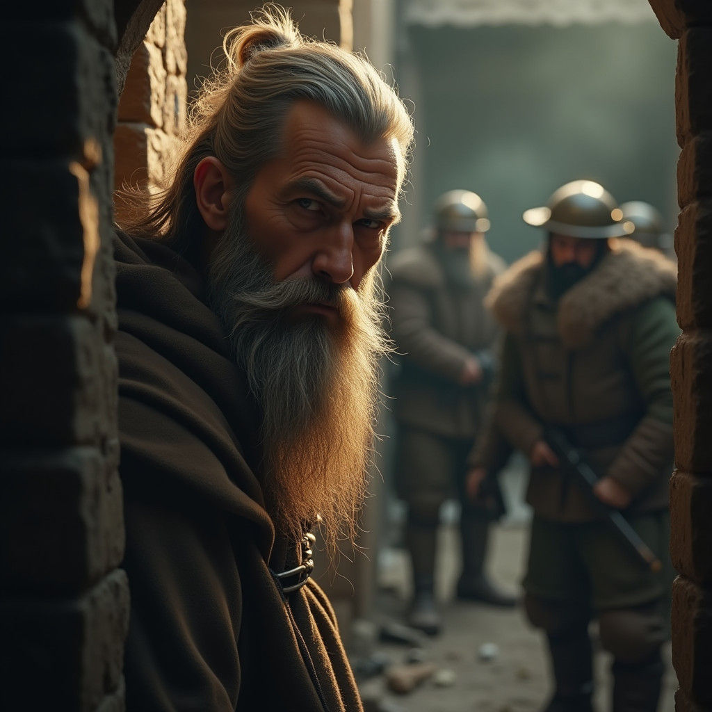 Nordic Stone Spirit Monk in Anime Style