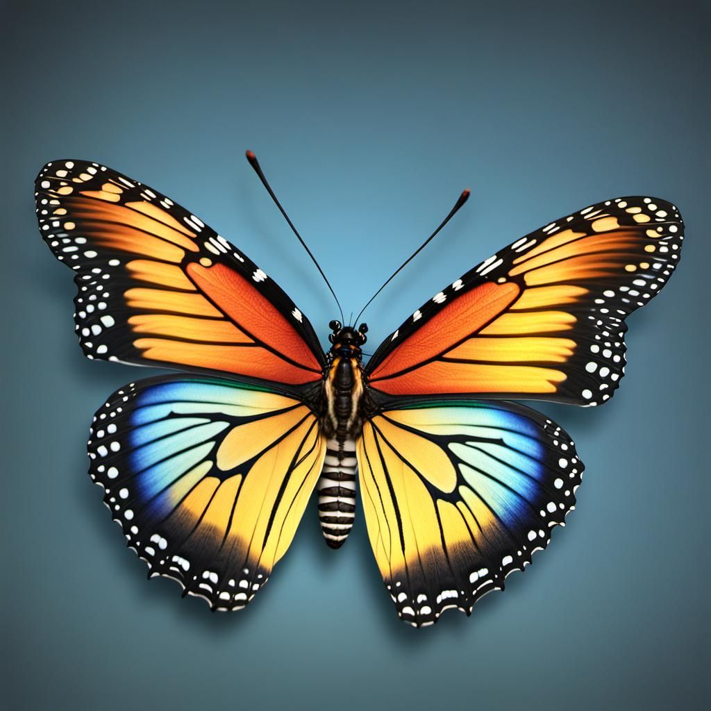 Hyperrealistic Butterfly Digital Art with Intricate Detail