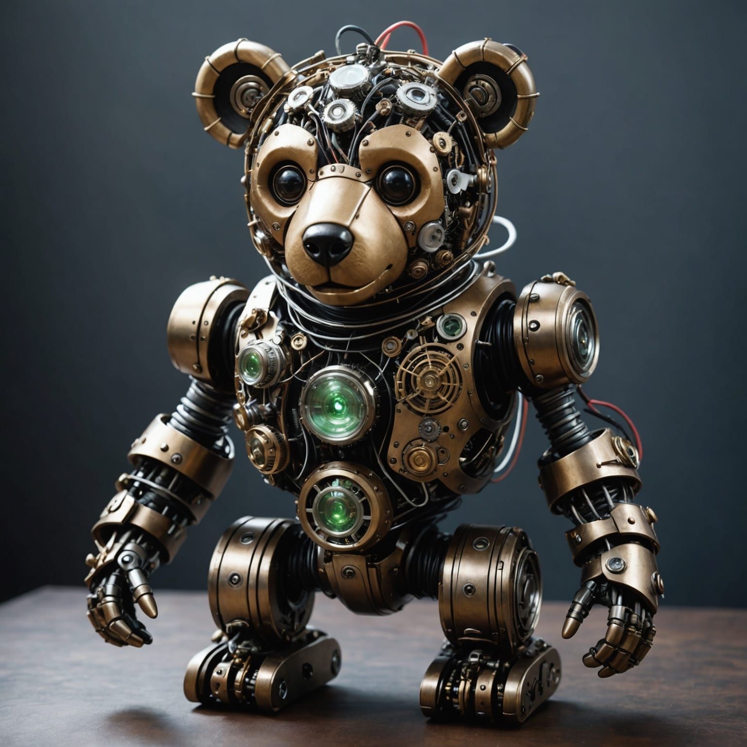 Steampunk Cyborg Teddy Bear with LED Lights