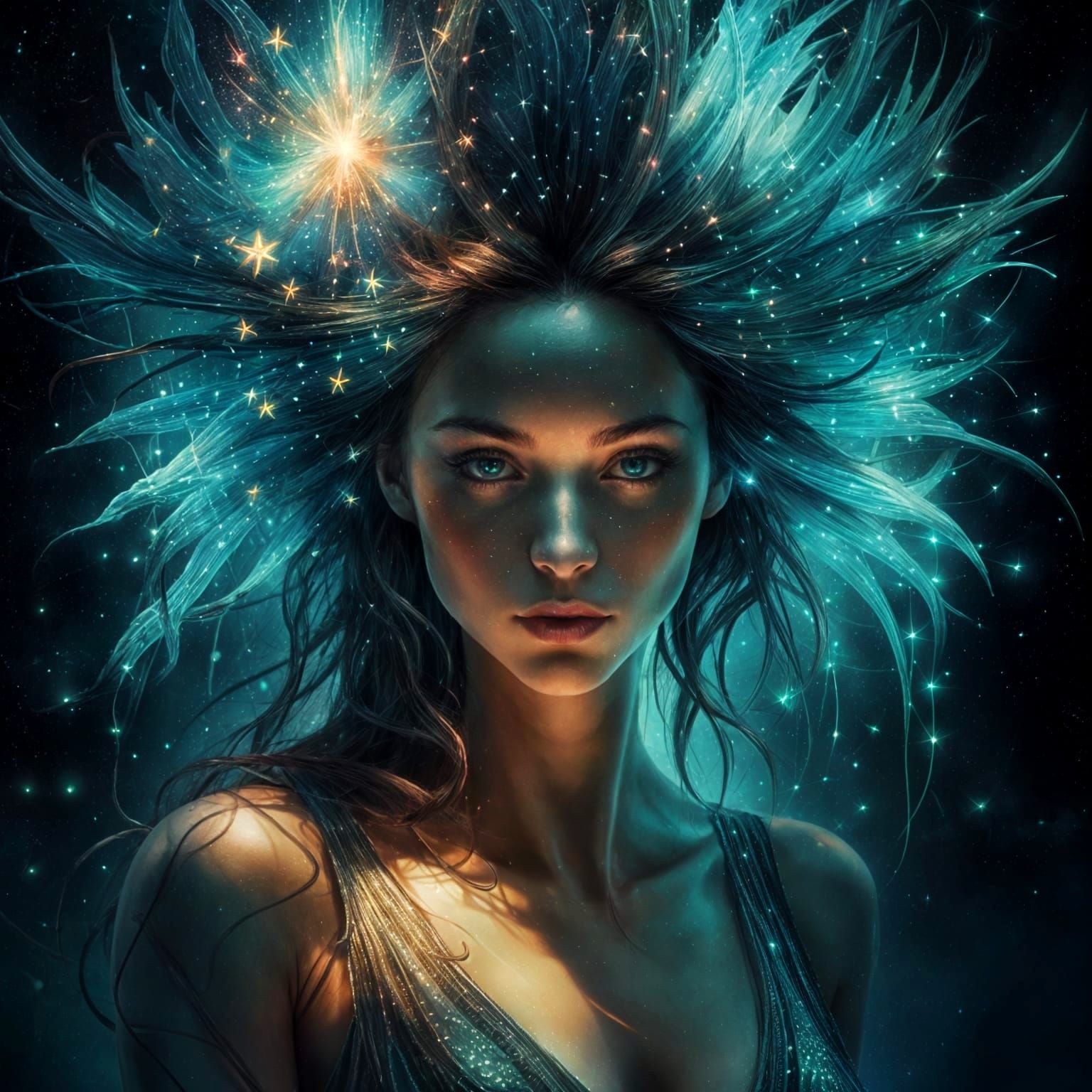 Ethereal Dancer in Bioluminescent Glow