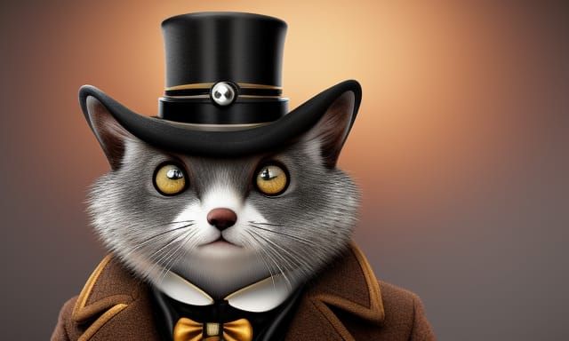 Steampunk Squirrel Wizard in Grisaille Style