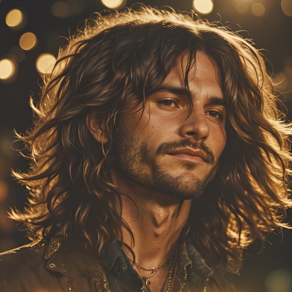 Cinematic Portrait of a Rock Star with Golden Light
