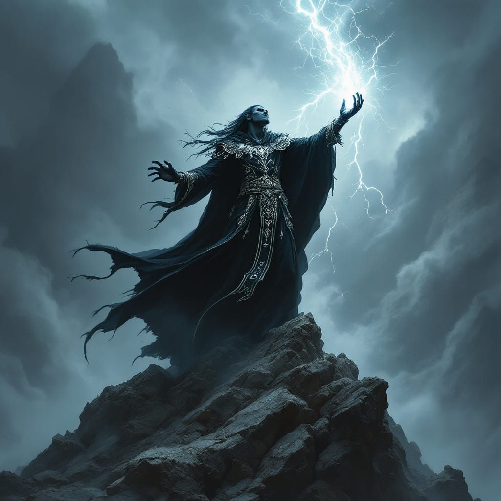 Dark Warlock Unleashes Thunderous Bolt