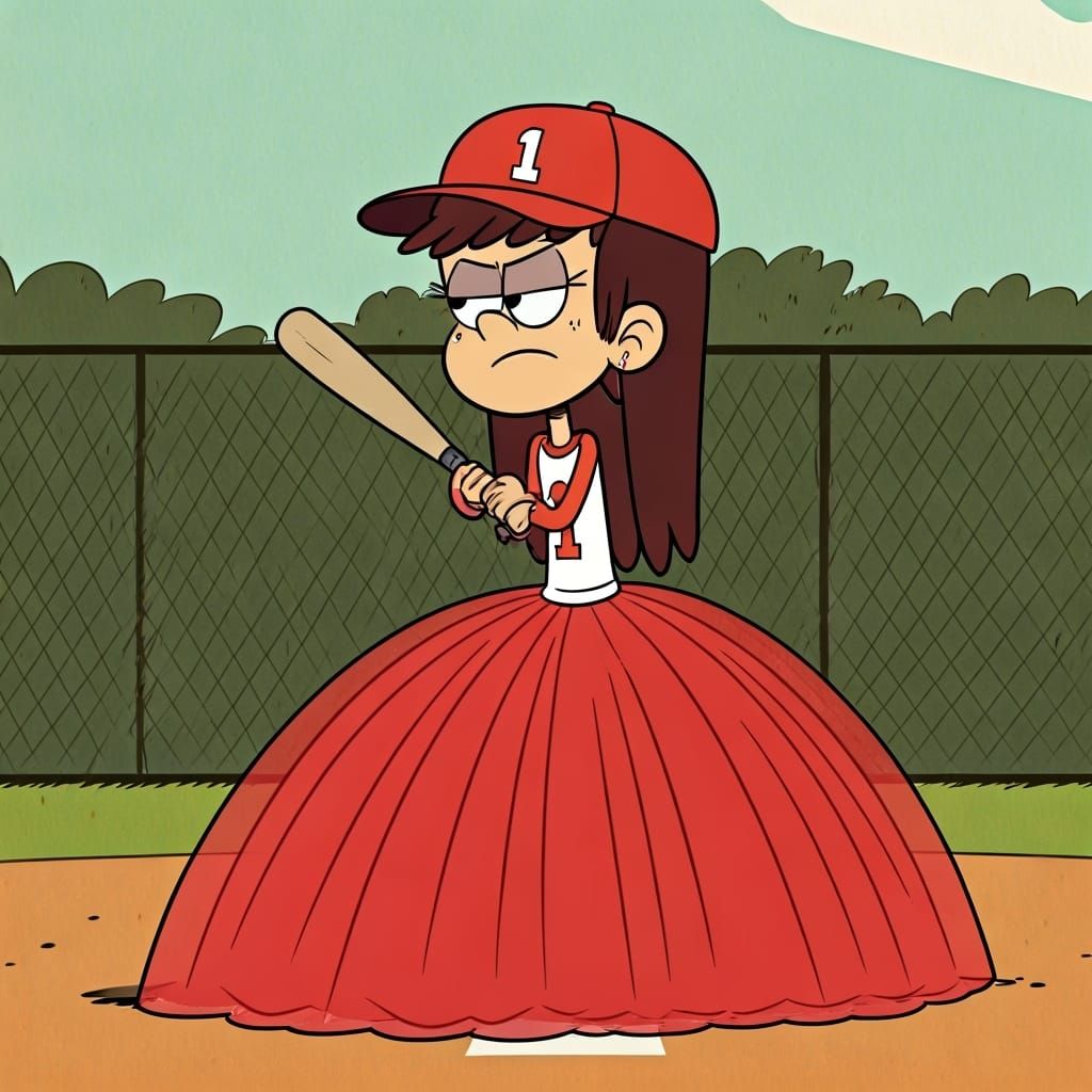 The Loud House cartoon style: Tween Lynn Loud with very long...