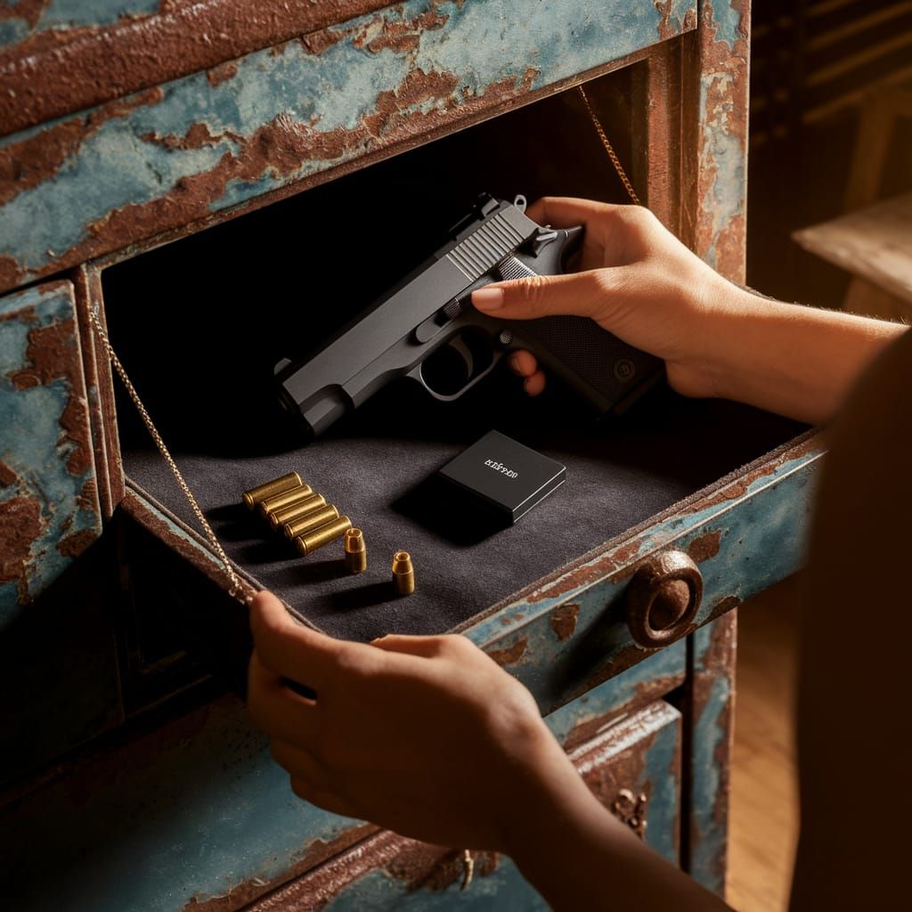 A Woman's Secret Cache Revealed in Noir-Like Lighting