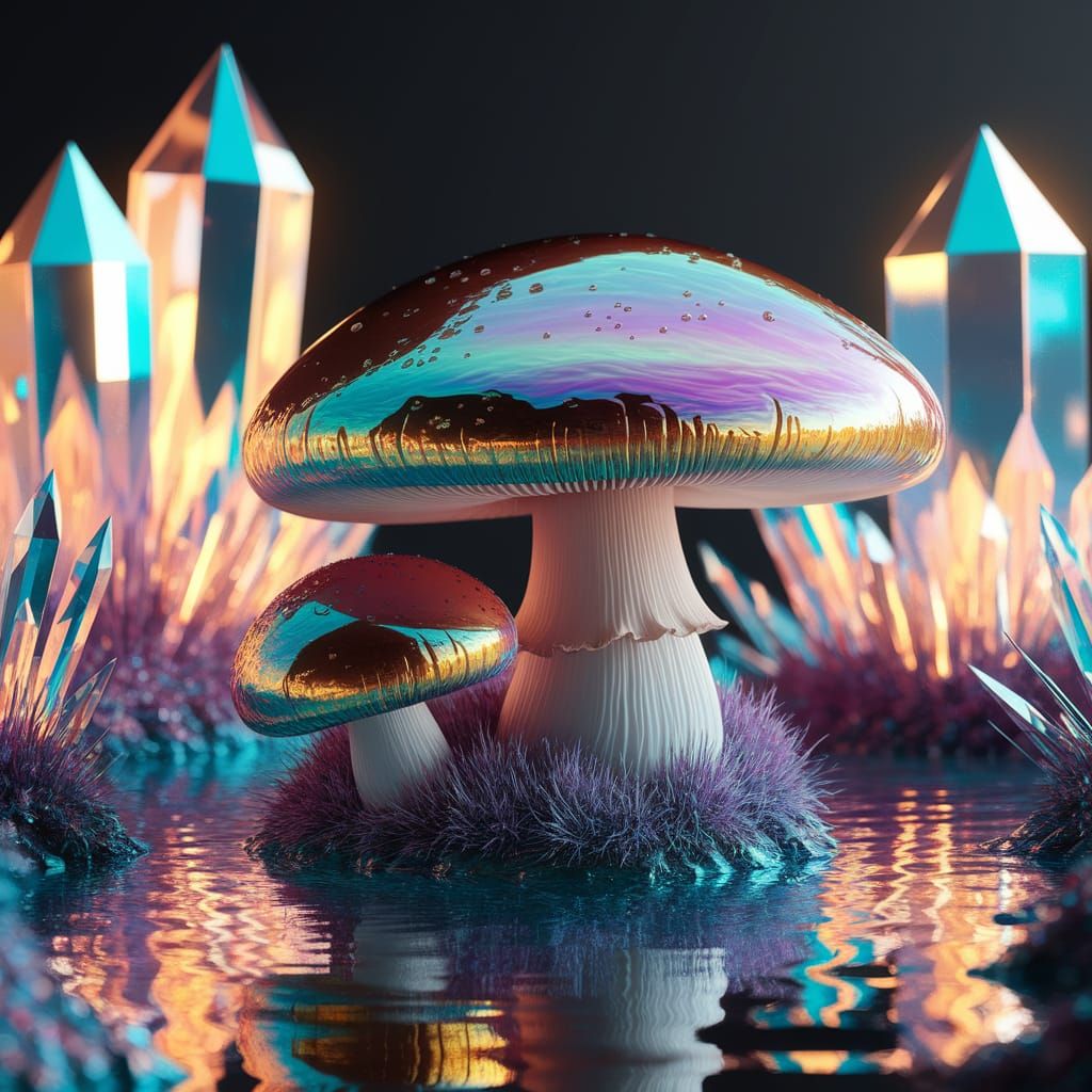 Vibrant Dreamlike Oasis Scene in Exquisite Digital Art Style