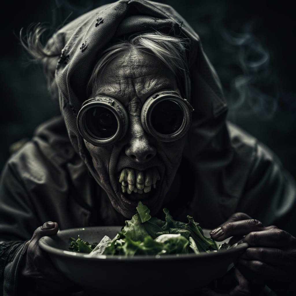 Radioactive Witch Screaming: A Close-Up Portrait