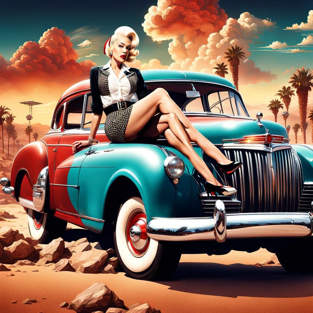 Gwen Stefani as a retro pin up girl