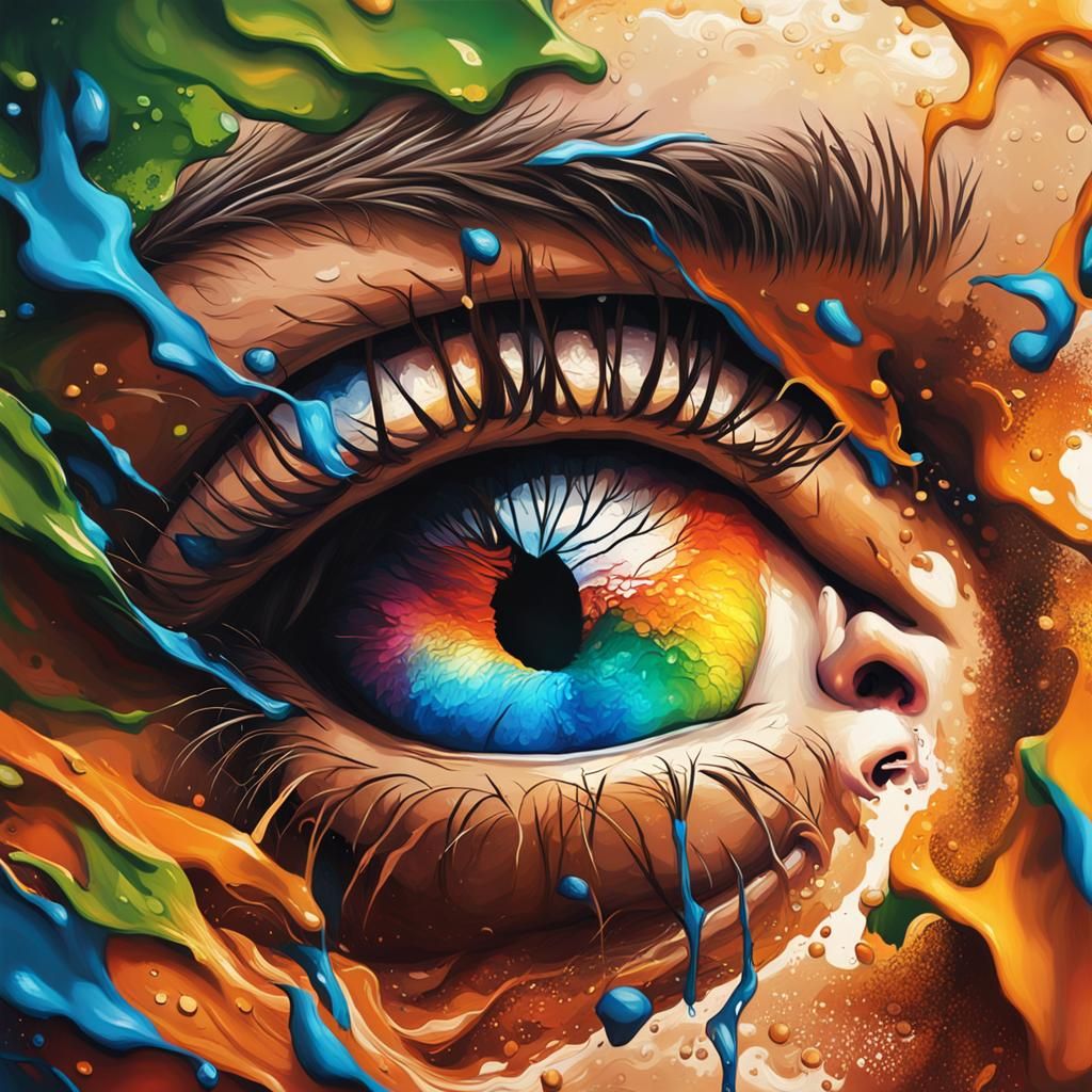 Hyperrealistic Nature Scene with Splash Art Background