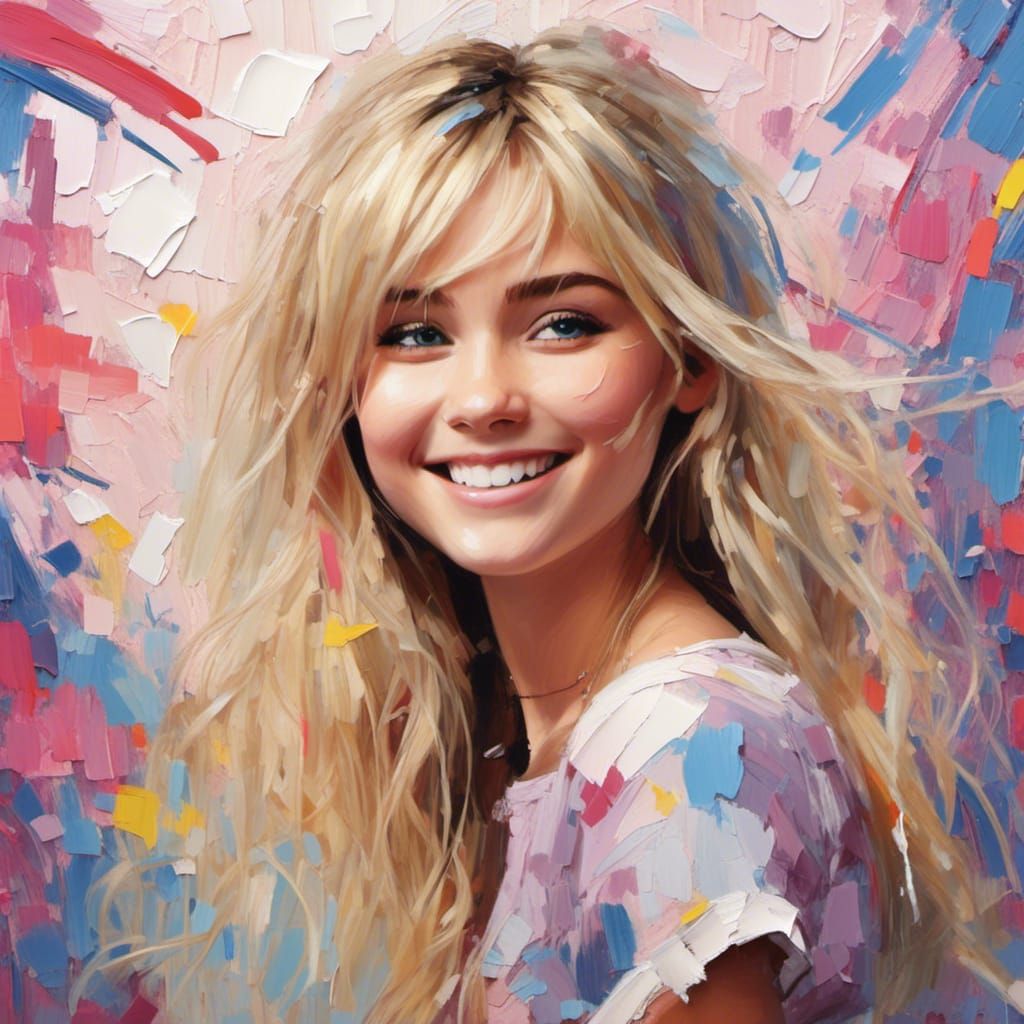 Brush Stroke Portrait of Hannah Montana