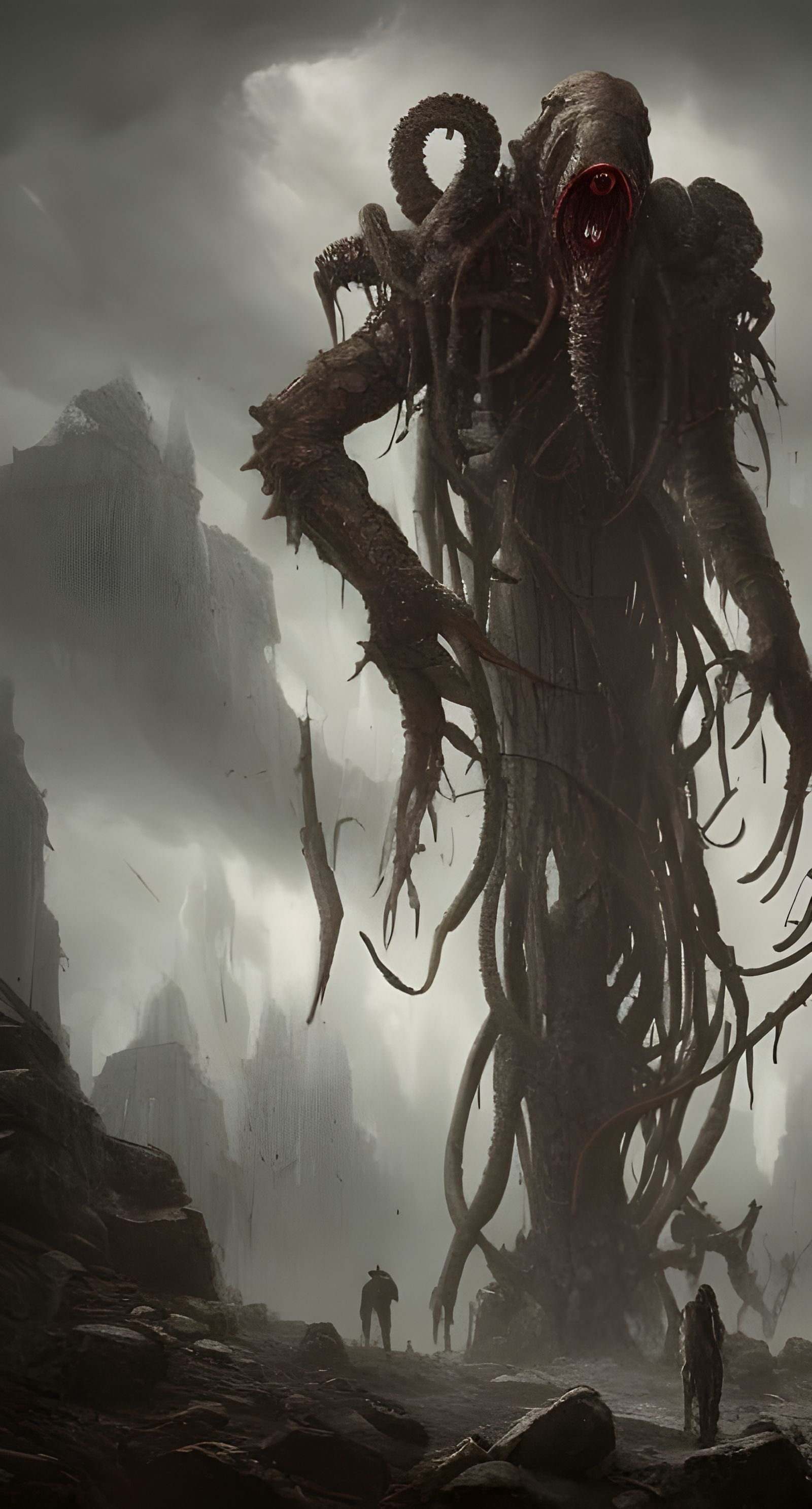 Dark Post-Apocalyptic World Ruined by Elder God