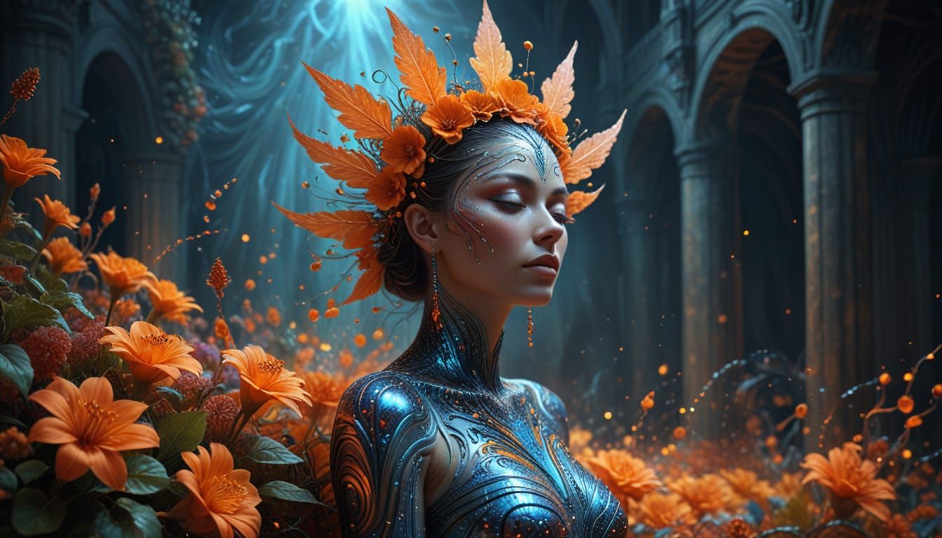 Surreal Showgirl Dreamscape: Digital Painting