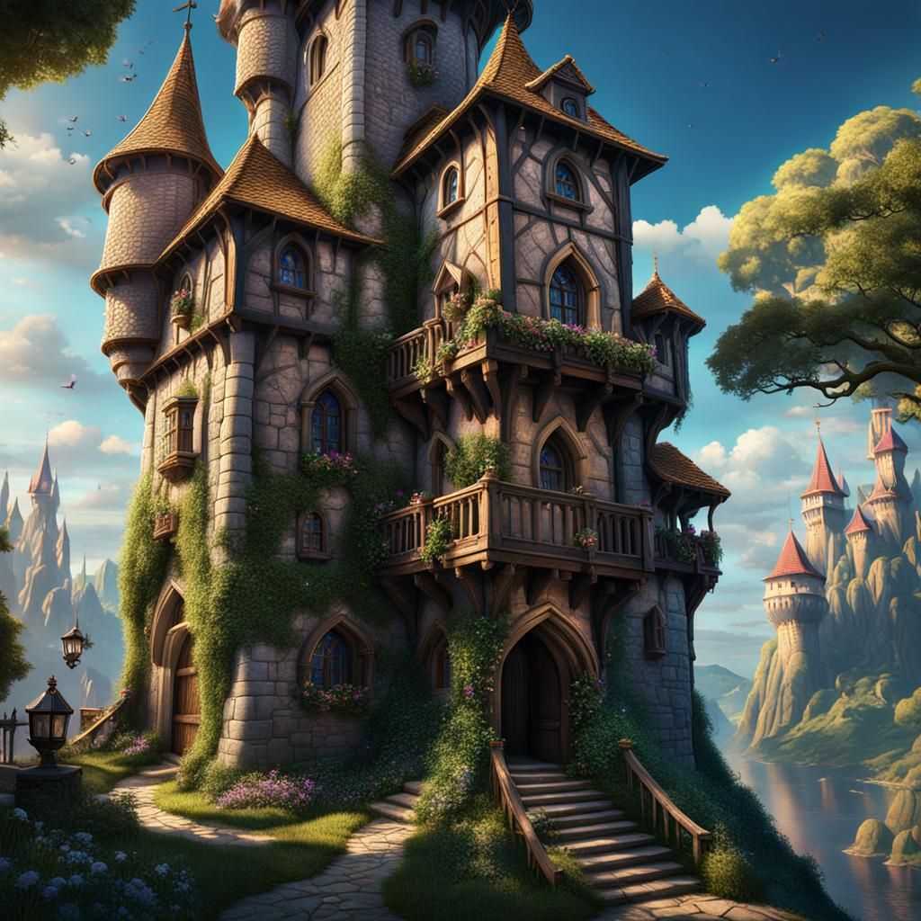 Rapunzel's Tower: Detailed Fantasy Concept Art