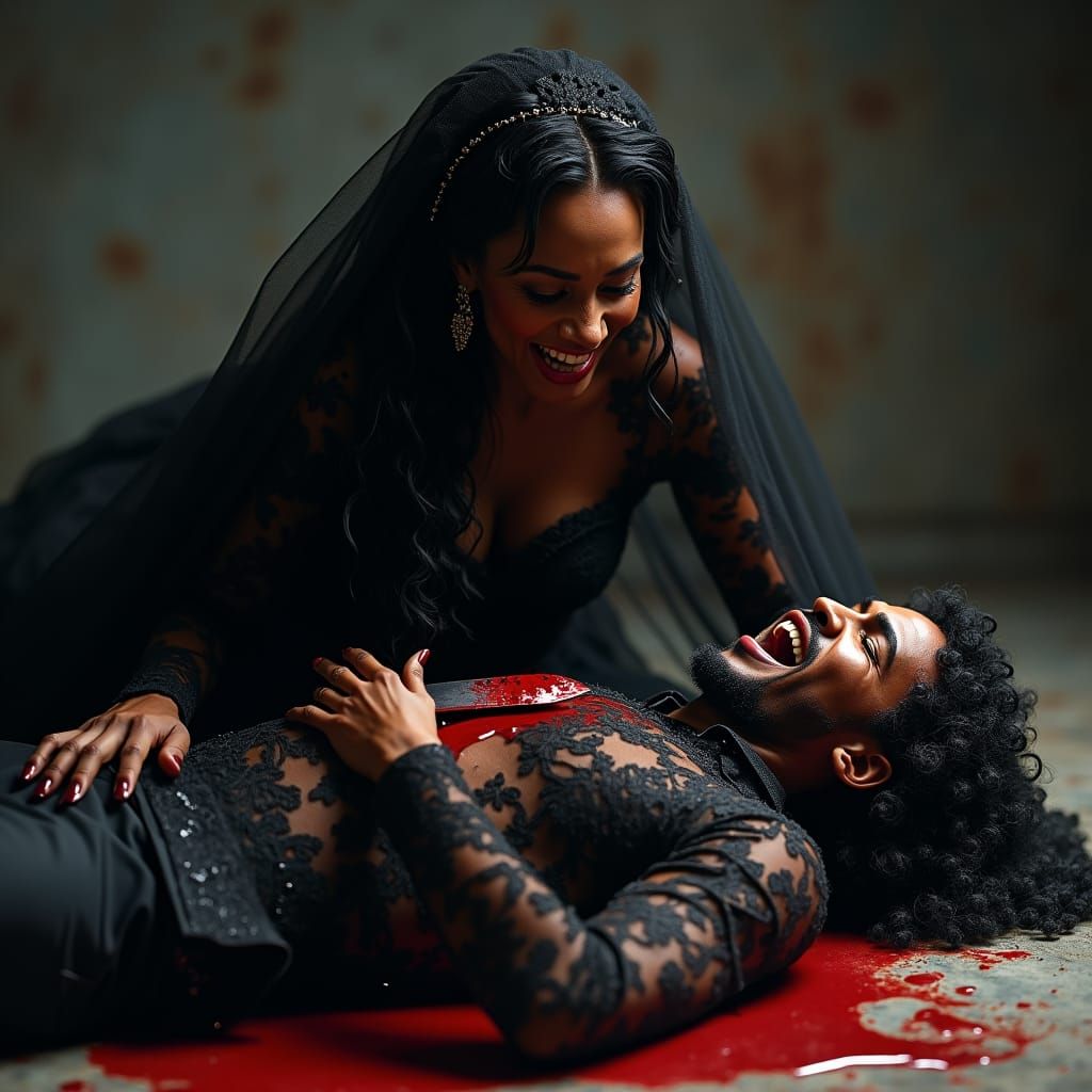 Black Lace Wedding: Fantasy Horror Art