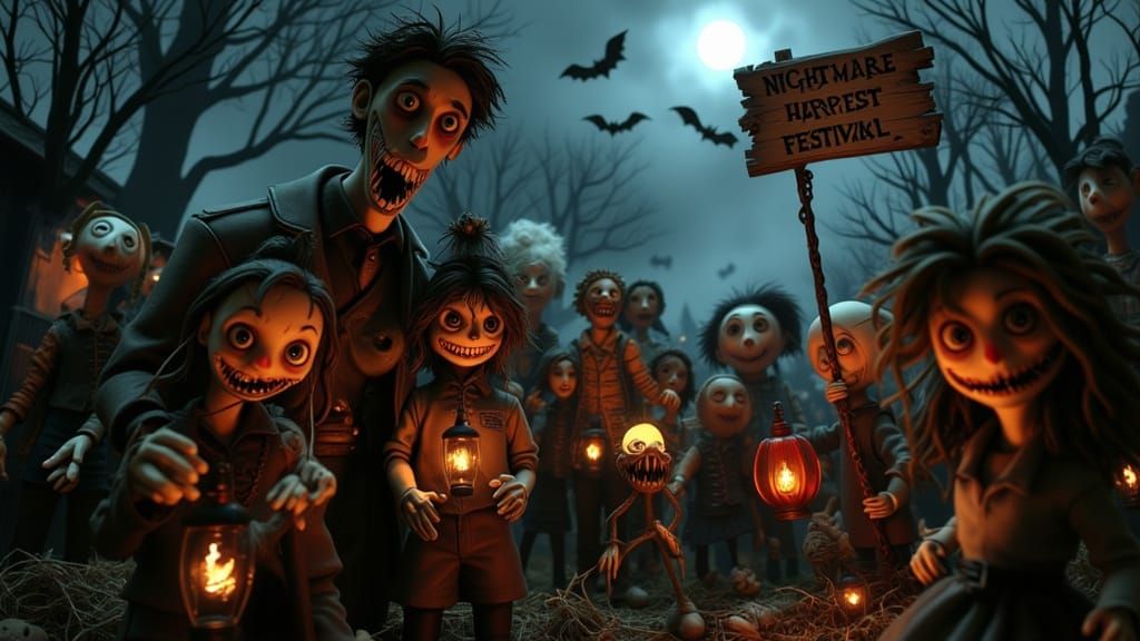 Nightmare Harvest Festival Claymation Scene