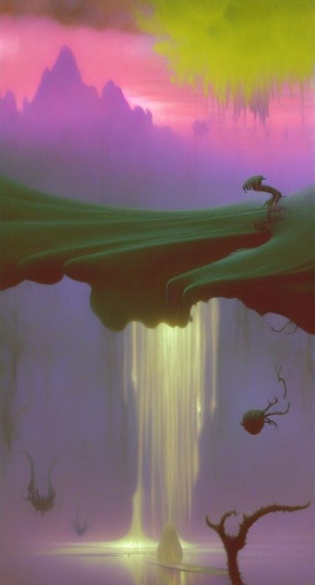 Slow Motion Liquid Art in Dark Fantasy Style