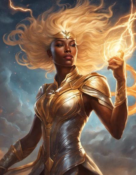 Goddess Oya as Storm Captain Marvel