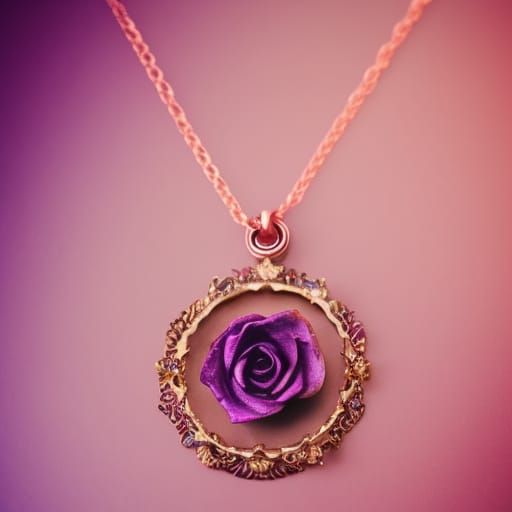 Ethereal rose gold necklace with purple pendant& gothic vibes& ethereal vibes& magical vibes& beautiful craftsmanship vi...