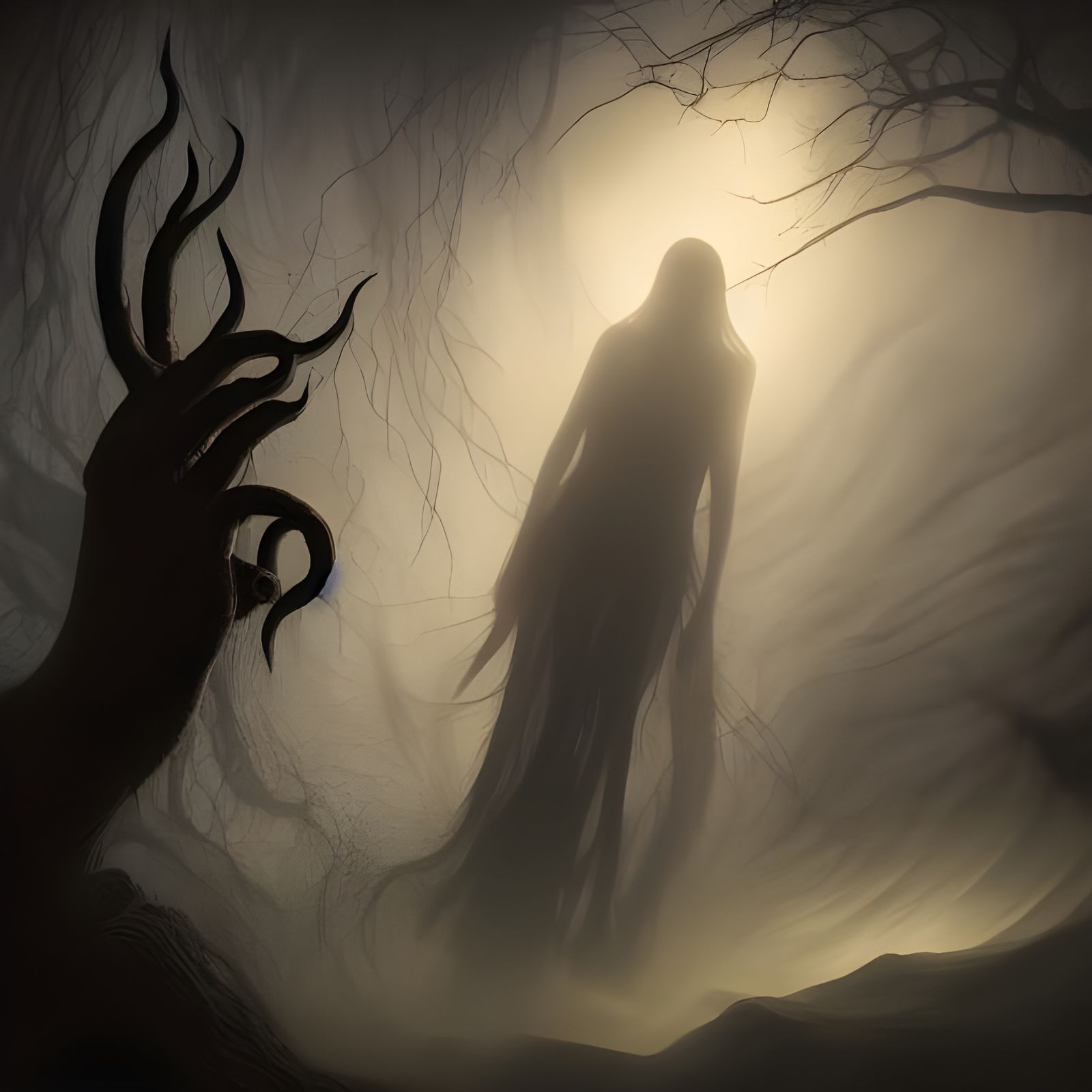 Eldritch Shadow Monster in Gothic Hyperrealism