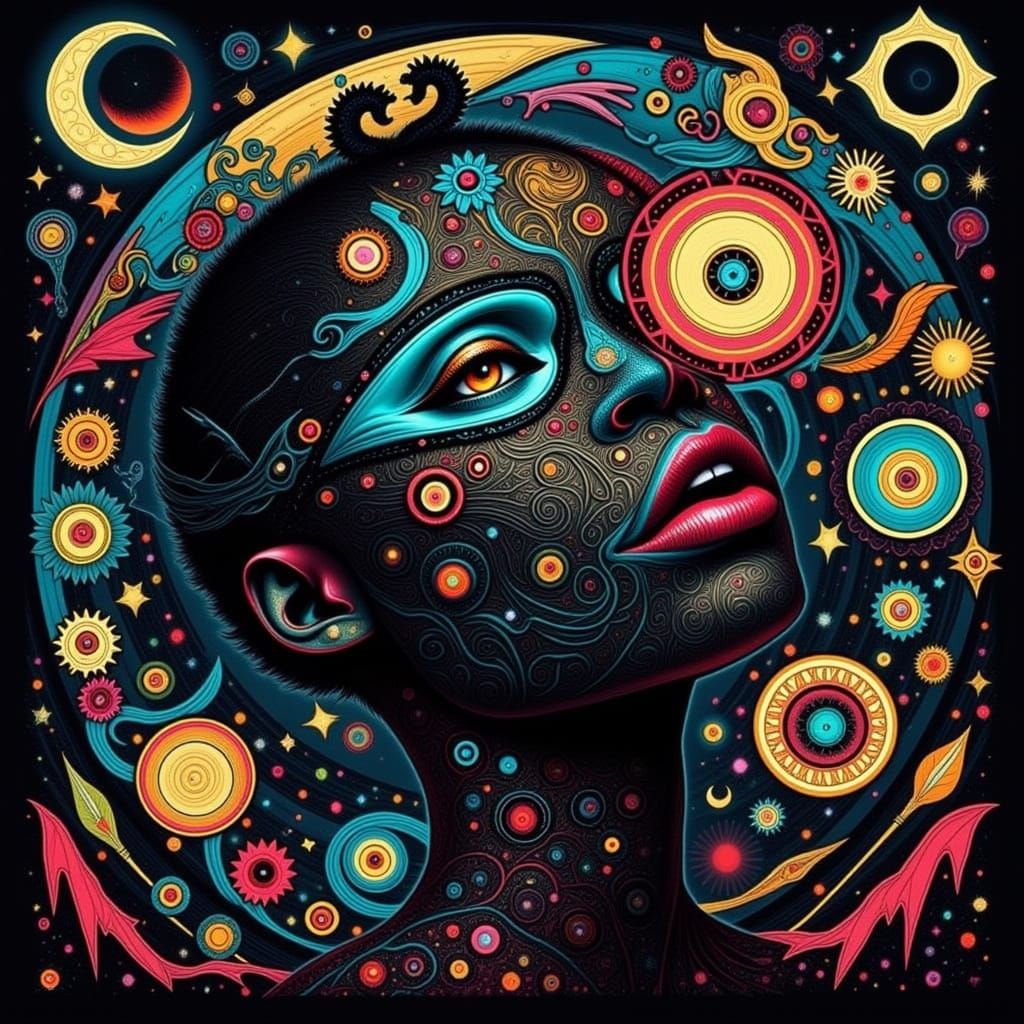 Surreal Goddess in Harmony with Nature's Turquoise Depths