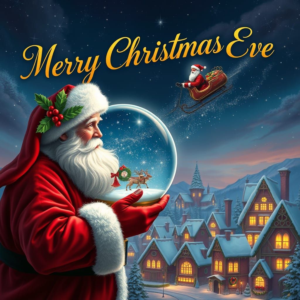 Winter Wonderland Scene in Whimsical, Intricate Style