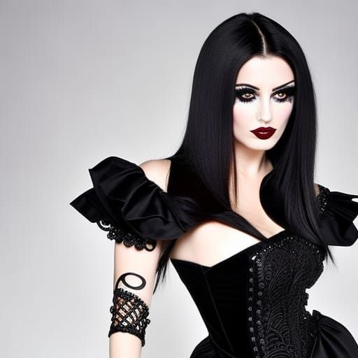 Beautiful Goth Goddess with Dark Hair