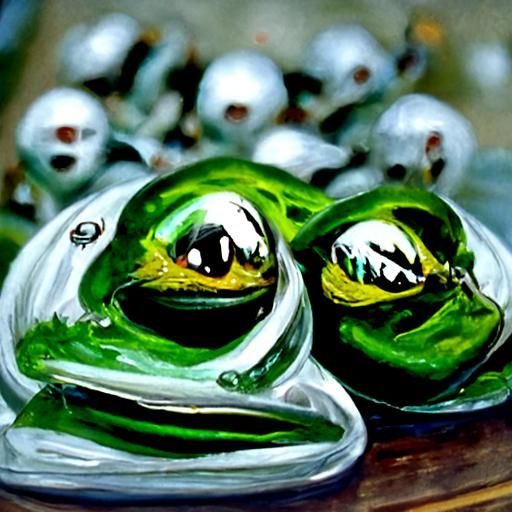 Frogs in Oil Painting Style