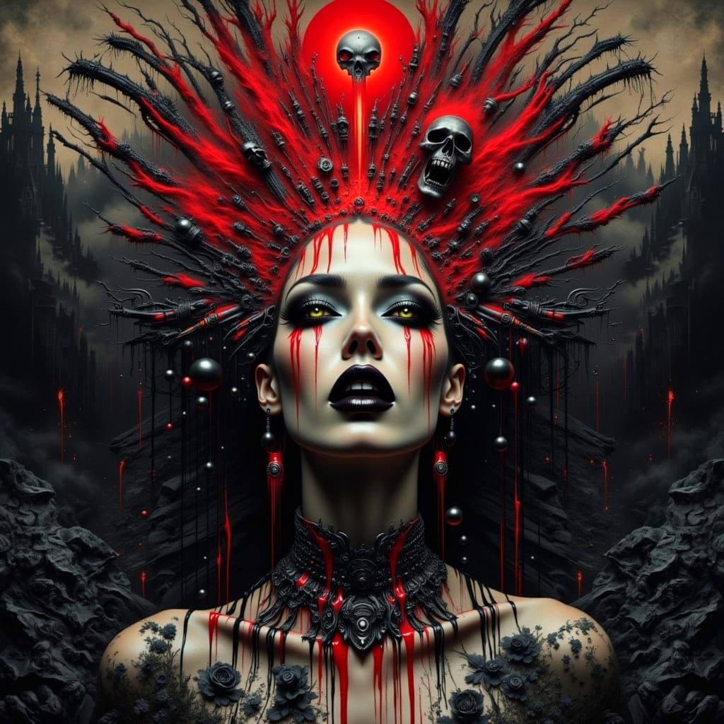 Dark Gothic Dreamscape in Triple Layer Photo