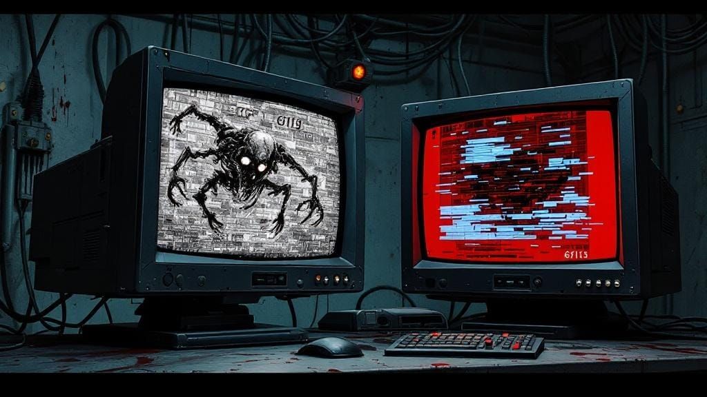 Grim Surveillance Room with Skeletal Animatronic