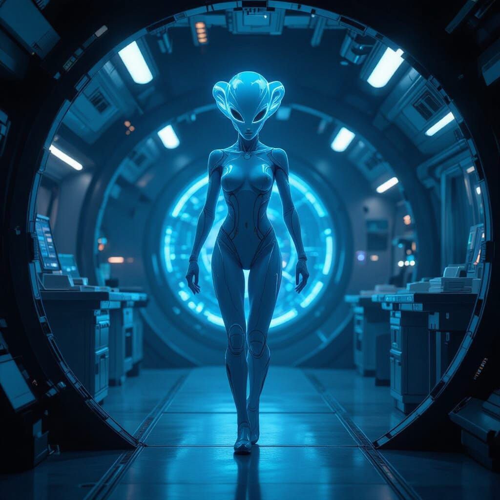 Bioluminescent Alien Escape: Xenobiological Lab Breakout