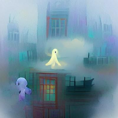 Ethereal Ghost Figure in Dense Fog