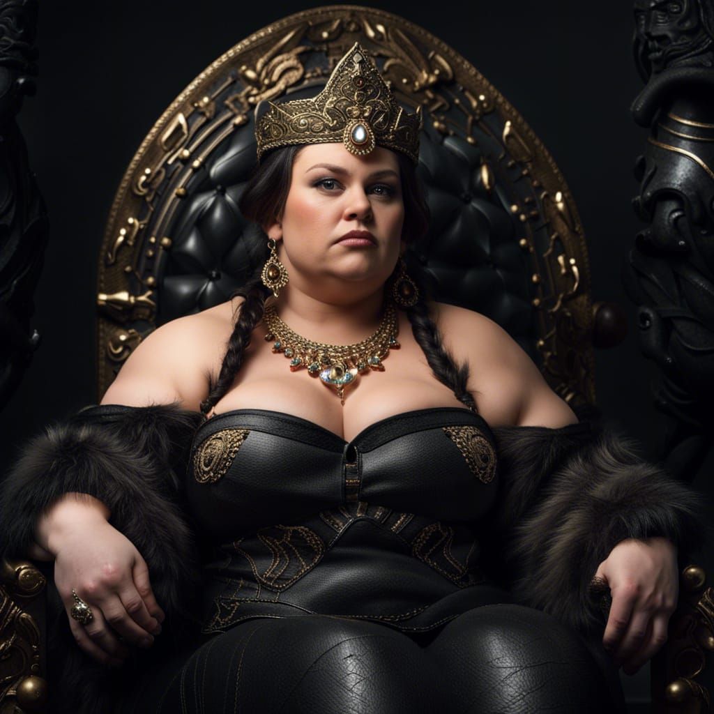 Elegant Dwarf Queen on Black Marble Throne