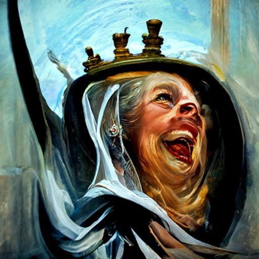Queen Ascends Throne: Oil Painting in Gurney Style