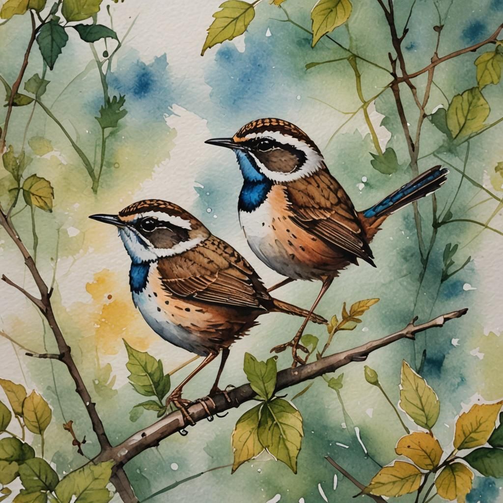 Watercolor Wren Painting